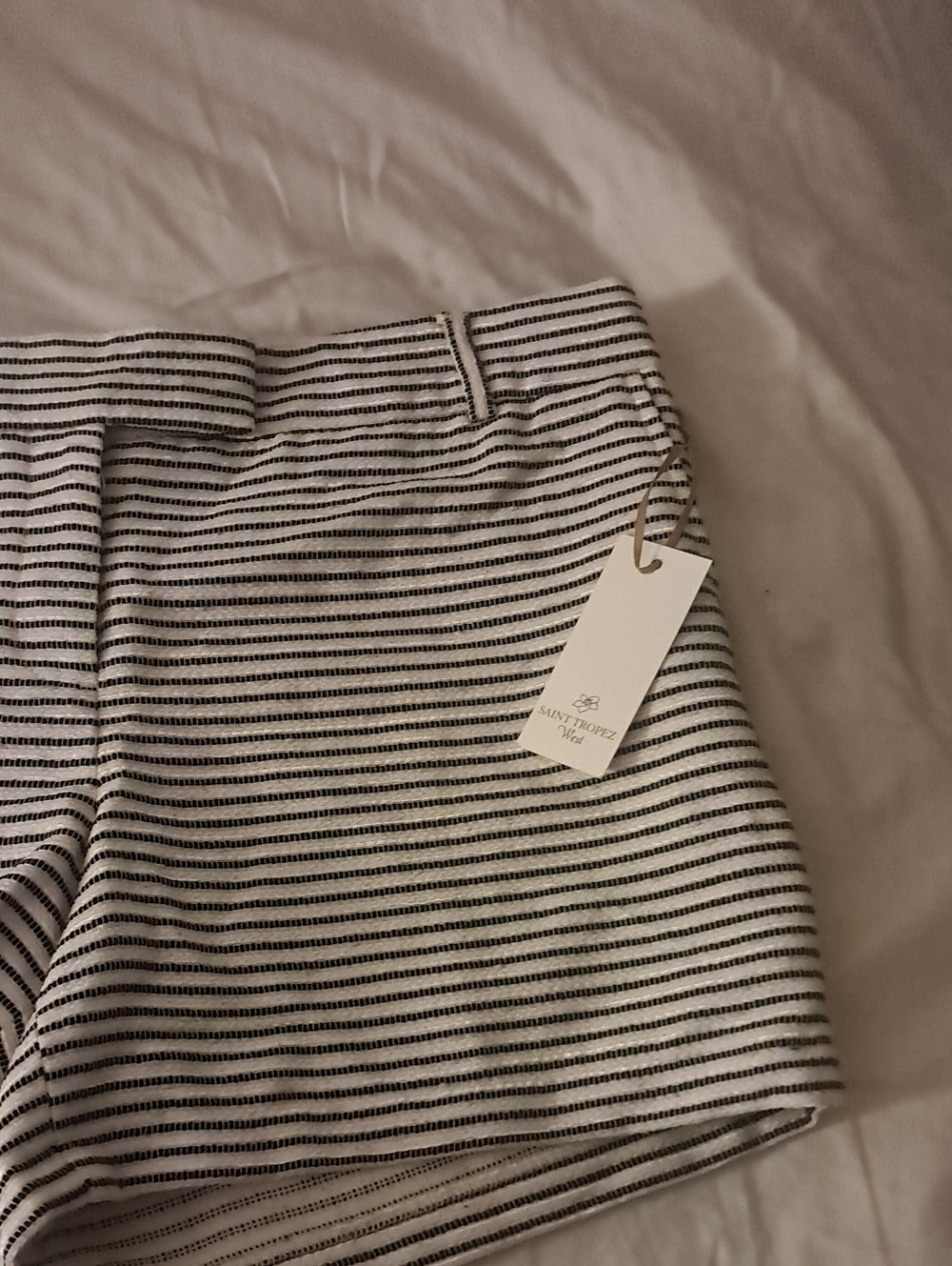 Saint Tropez West Black and White Striped Kids Shorts